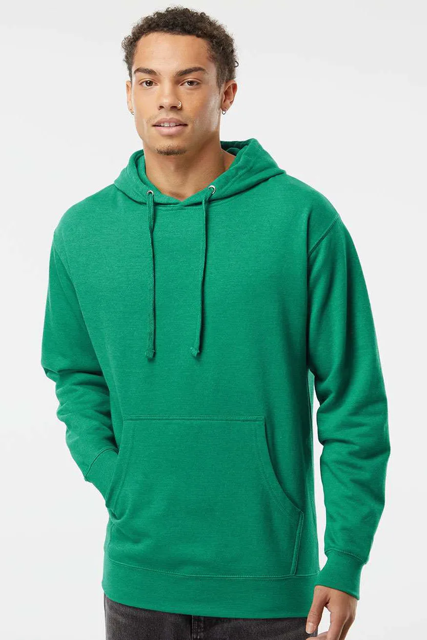 Independent Trading Company Mens Hooded Sweatshirt Hoodie w/ Pouch Pocket - Heather Kelly Green
