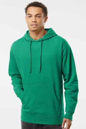 Independent Trading Company Mens Hooded Sweatshirt Hoodie w/ Pouch Pocket - Heather Kelly Green