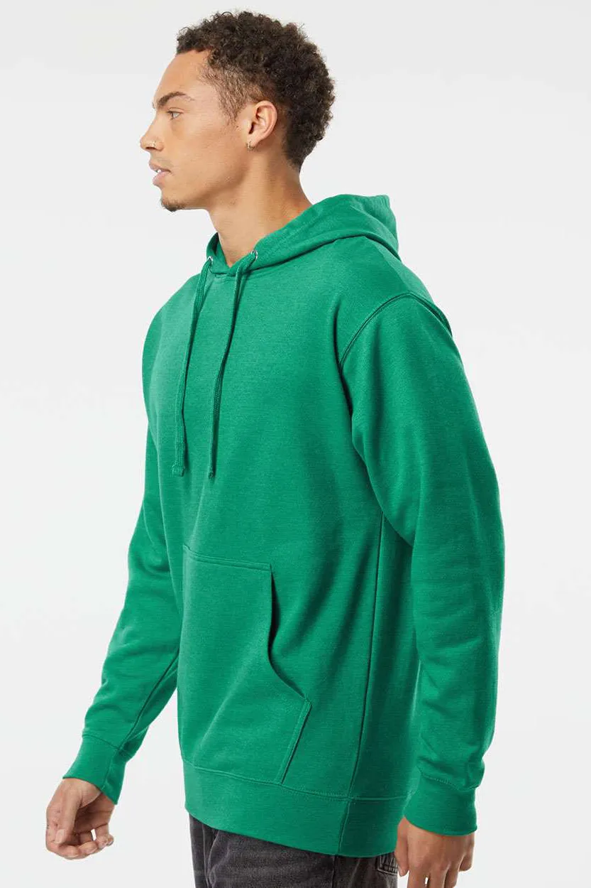 Independent Trading Company Mens Hooded Sweatshirt Hoodie w/ Pouch Pocket - Heather Kelly Green