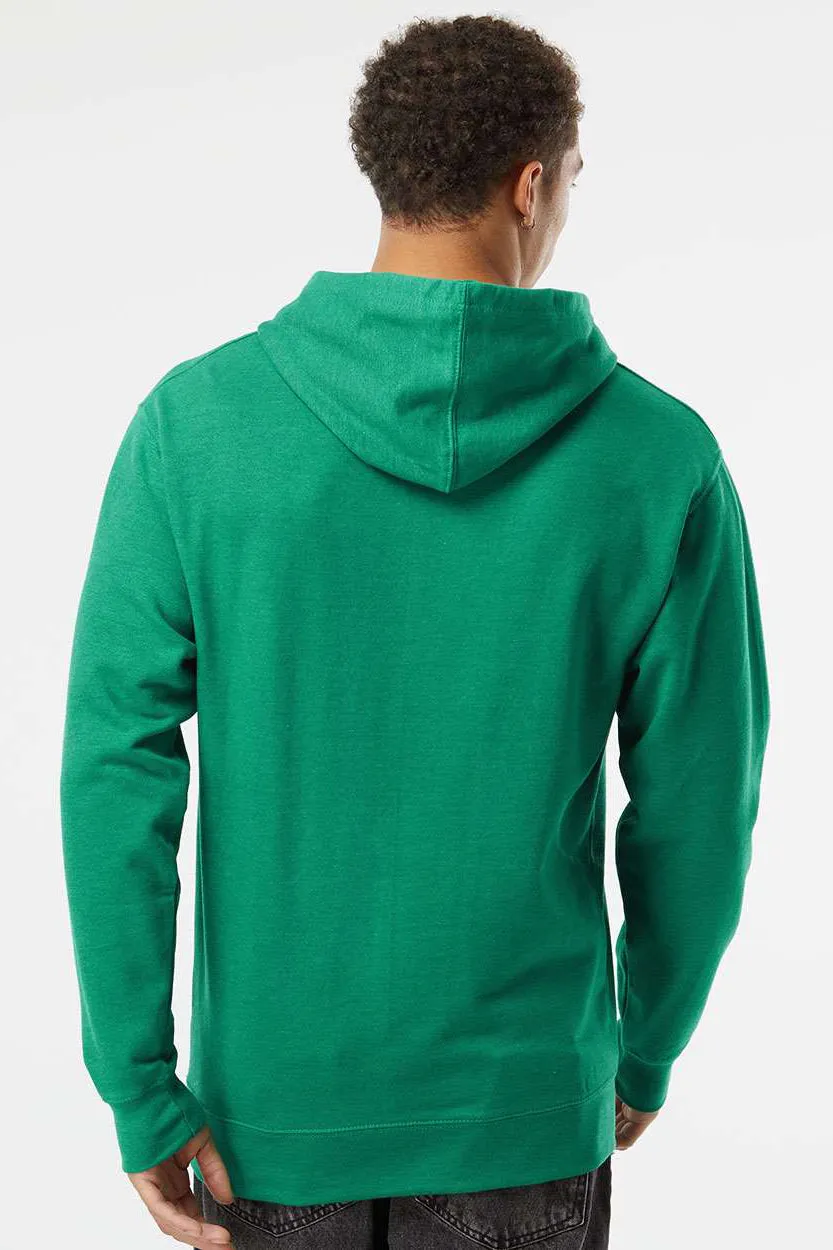 Independent Trading Company Mens Hooded Sweatshirt Hoodie w/ Pouch Pocket - Heather Kelly Green
