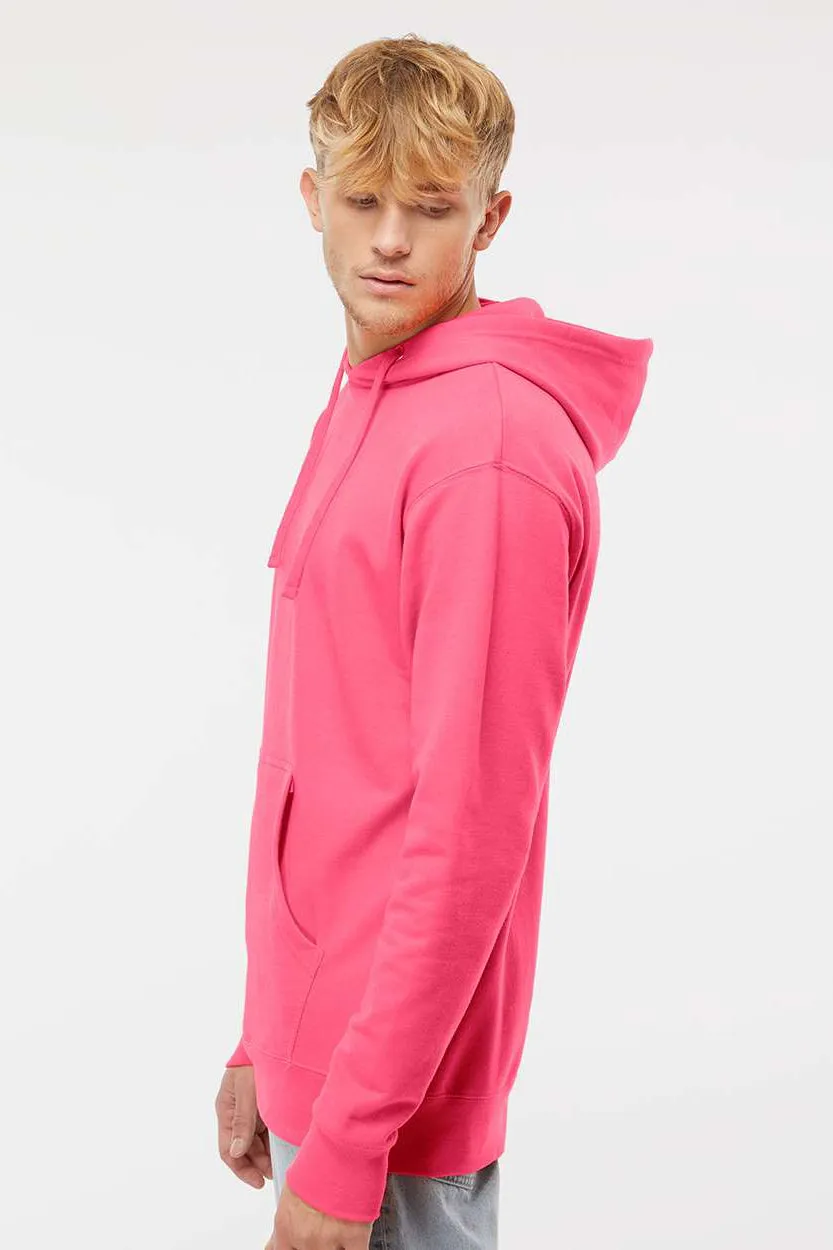 Independent Trading Company Mens Hooded Sweatshirt Hoodie w/ Pouch Pocket - Neon Pink
