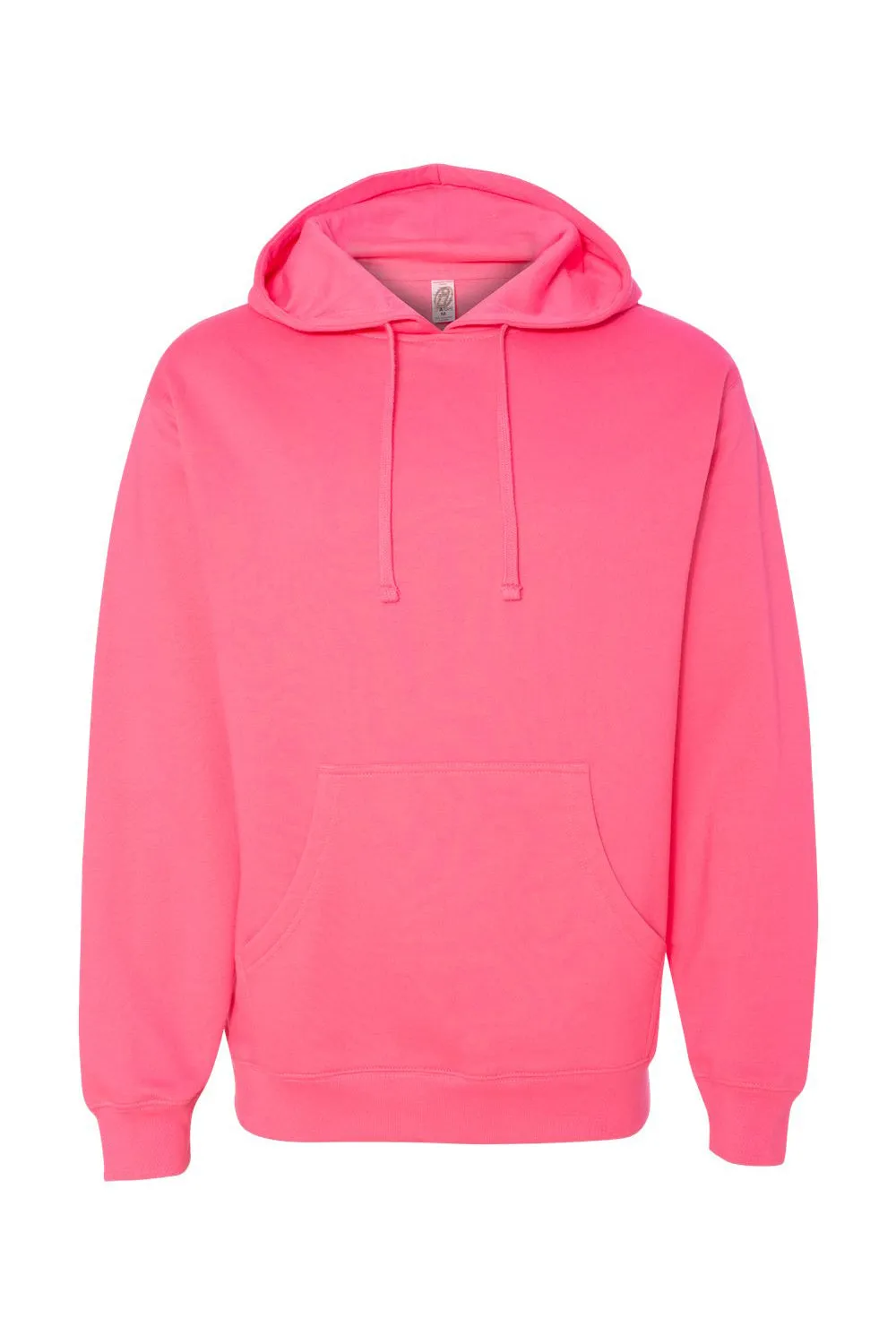 Independent Trading Company Mens Hooded Sweatshirt Hoodie w/ Pouch Pocket - Neon Pink