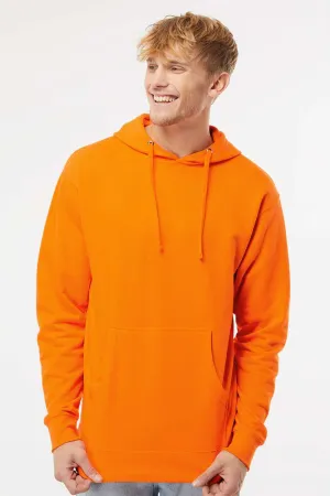 Independent Trading Company Mens Hooded Sweatshirt Hoodie w/ Pouch Pocket - Safety Orange