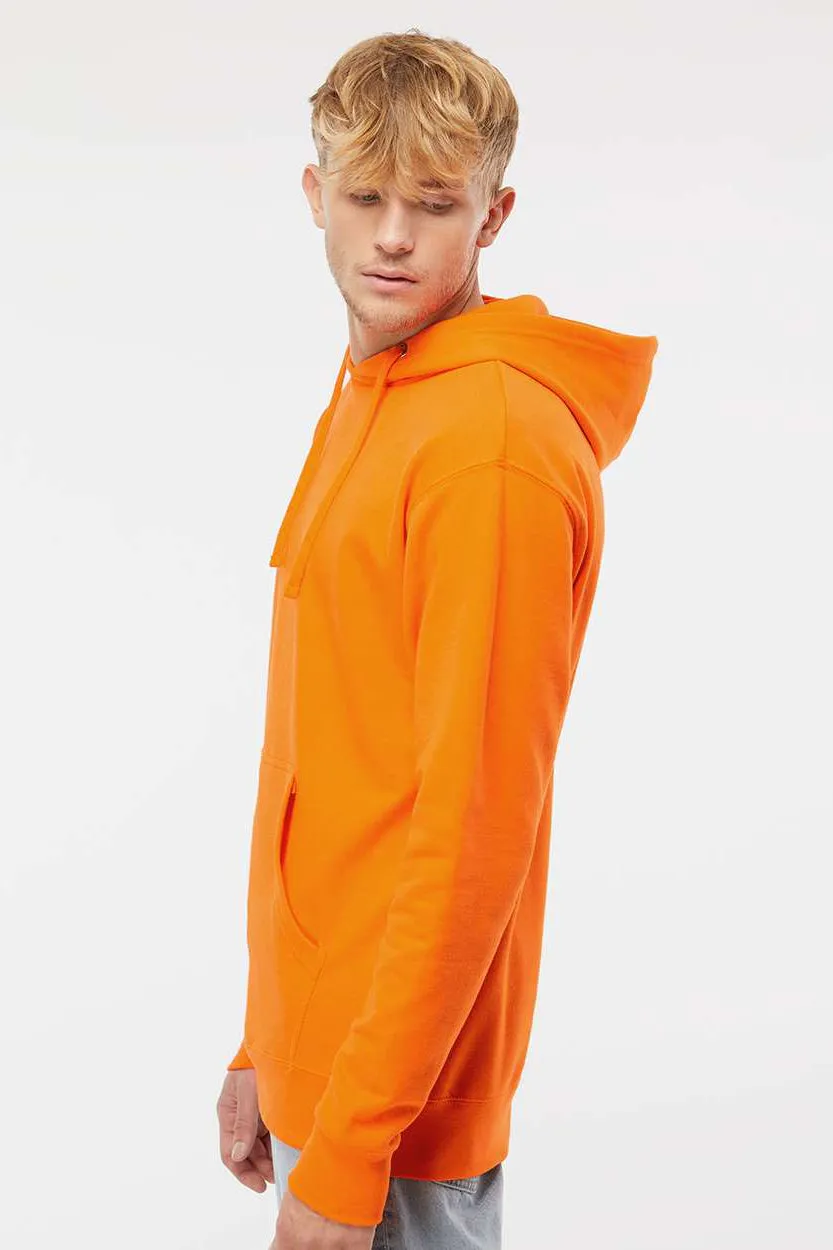 Independent Trading Company Mens Hooded Sweatshirt Hoodie w/ Pouch Pocket - Safety Orange