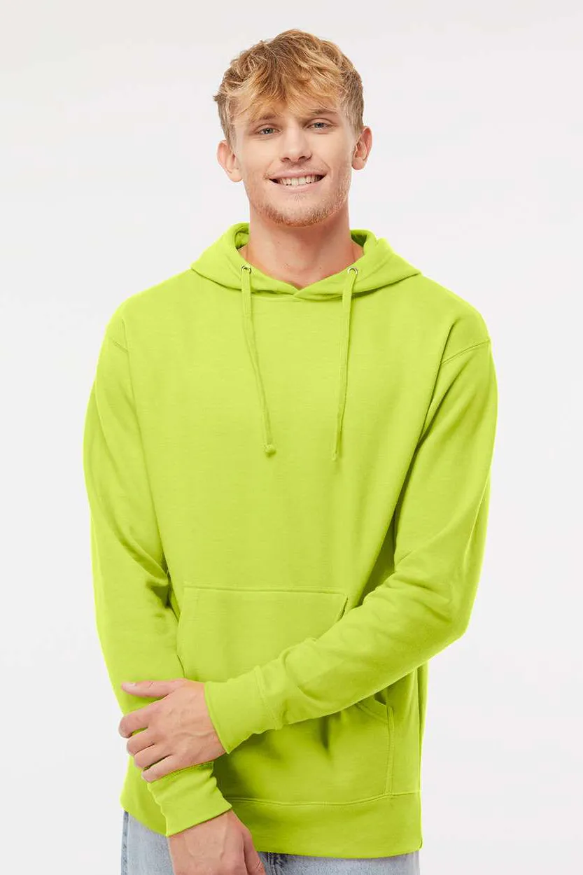 Independent Trading Company Mens Hooded Sweatshirt Hoodie w/ Pouch Pocket - Safety Yellow
