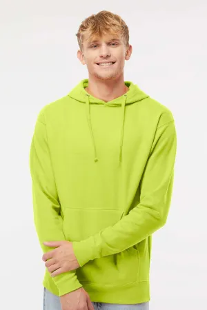 Independent Trading Company Mens Hooded Sweatshirt Hoodie w/ Pouch Pocket - Safety Yellow