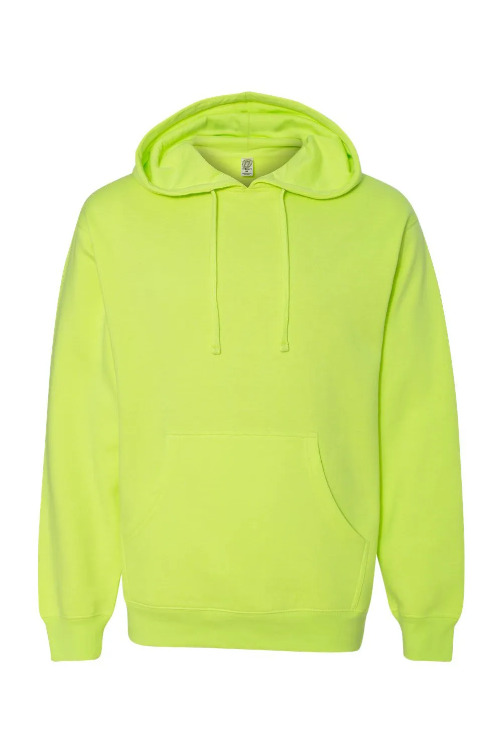 Independent Trading Company Mens Hooded Sweatshirt Hoodie w/ Pouch Pocket - Safety Yellow