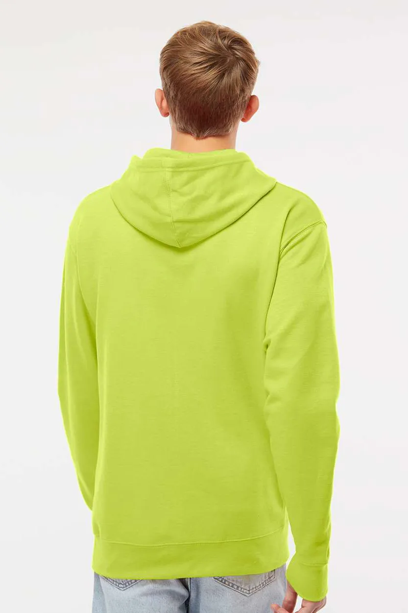 Independent Trading Company Mens Hooded Sweatshirt Hoodie w/ Pouch Pocket - Safety Yellow