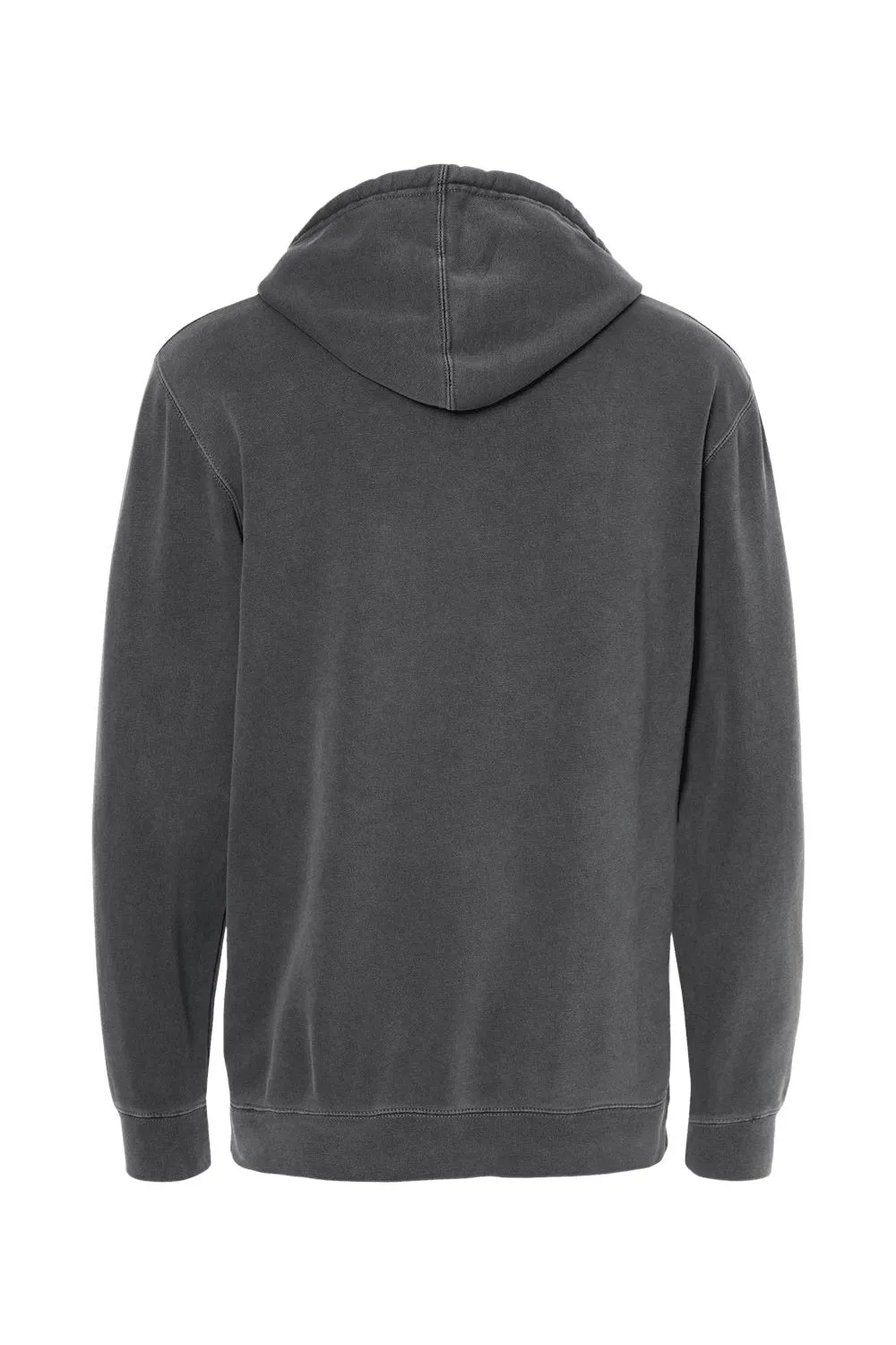 Independent Trading Company Mens Pigment Dyed Hooded Sweatshirt Hoodie w/ Pouch Pocket - Black