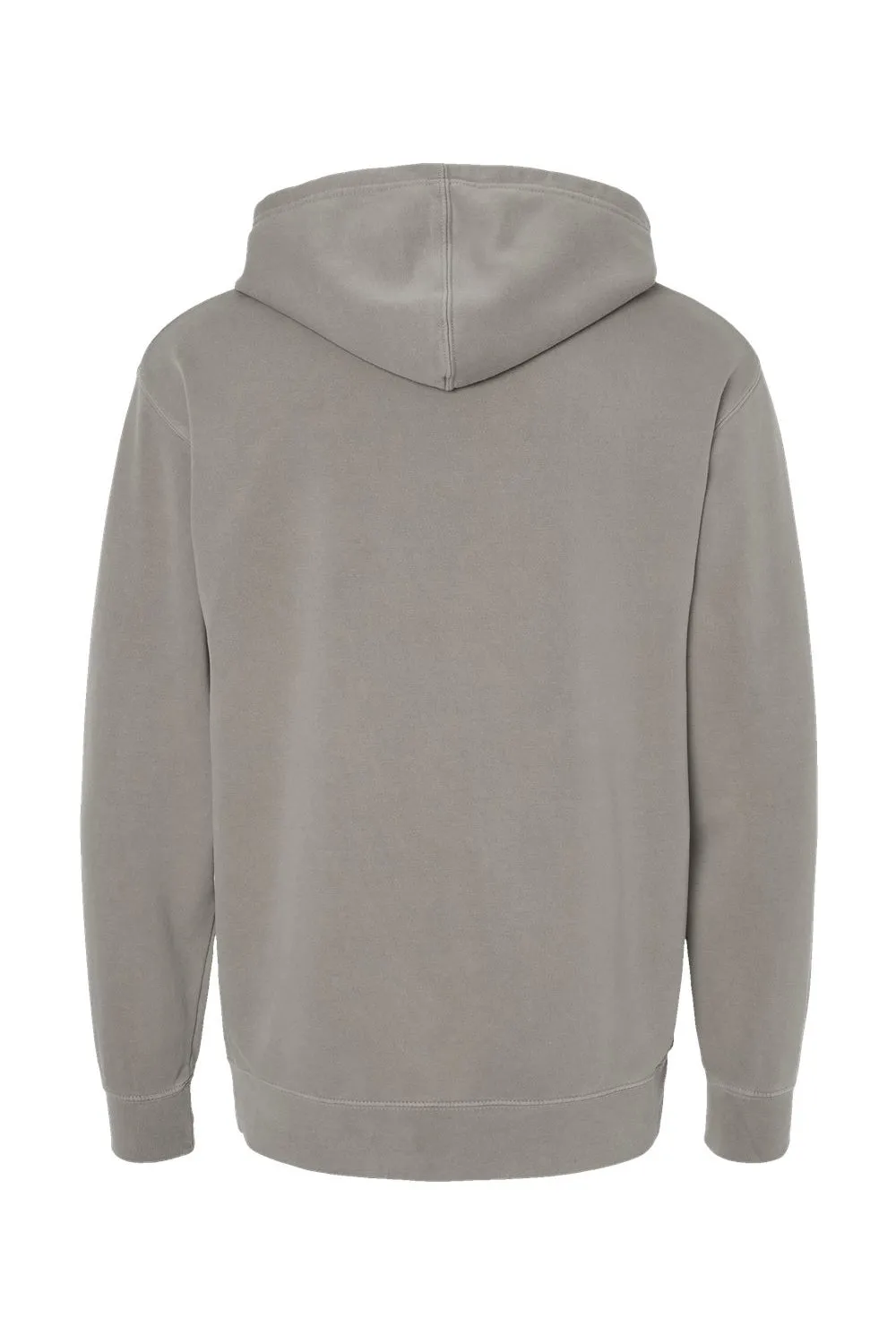 Independent Trading Company Mens Pigment Dyed Hooded Sweatshirt Hoodie w/ Pouch Pocket - Cement Grey