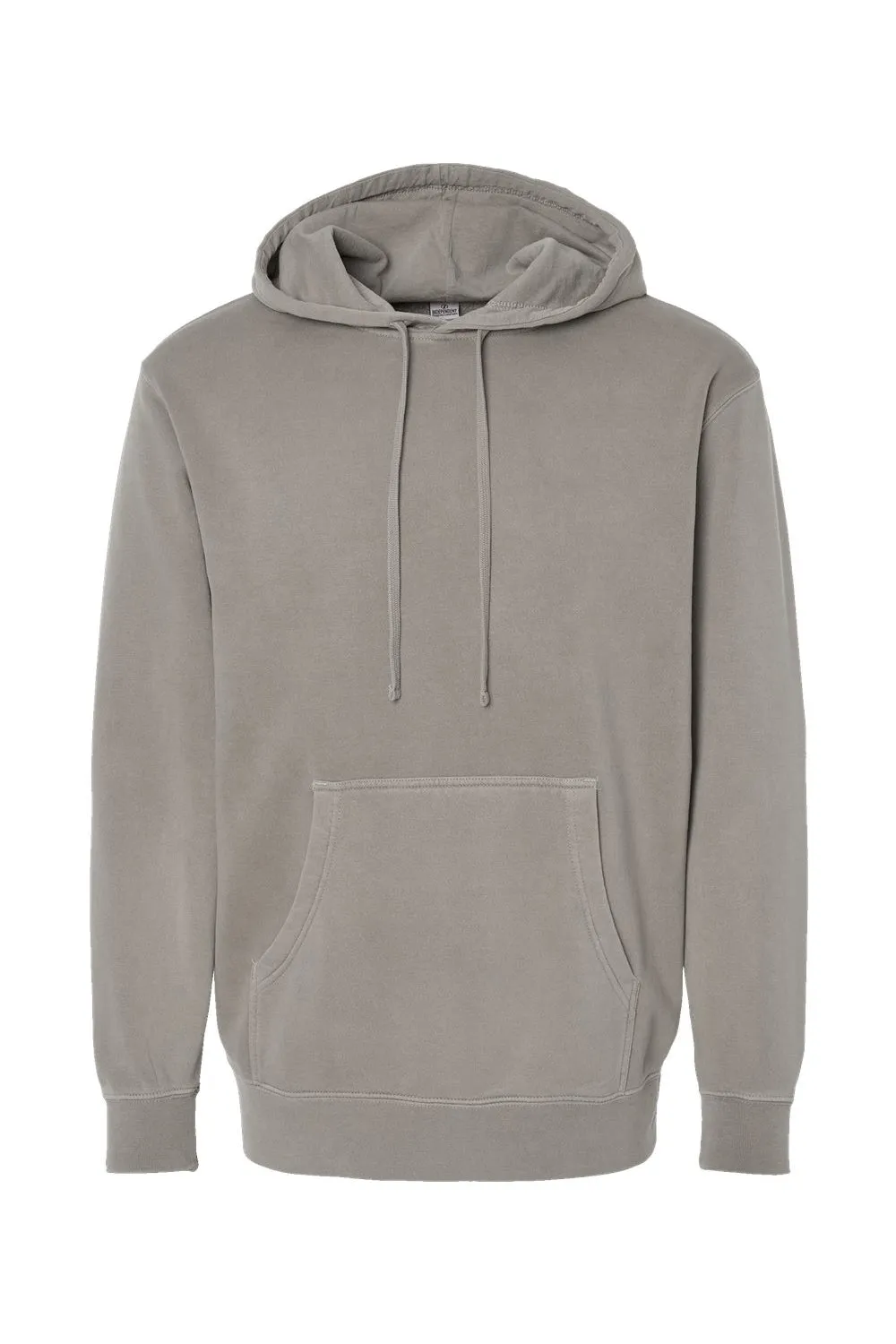 Independent Trading Company Mens Pigment Dyed Hooded Sweatshirt Hoodie w/ Pouch Pocket - Cement Grey