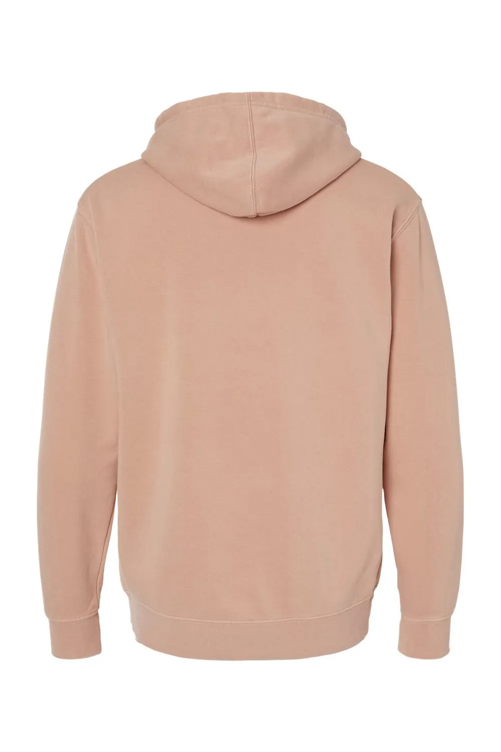 Independent Trading Company Mens Pigment Dyed Hooded Sweatshirt Hoodie w/ Pouch Pocket - Dusty Pink