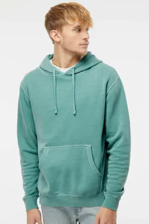 Independent Trading Company Mens Pigment Dyed Hooded Sweatshirt Hoodie w/ Pouch Pocket - Mint Green
