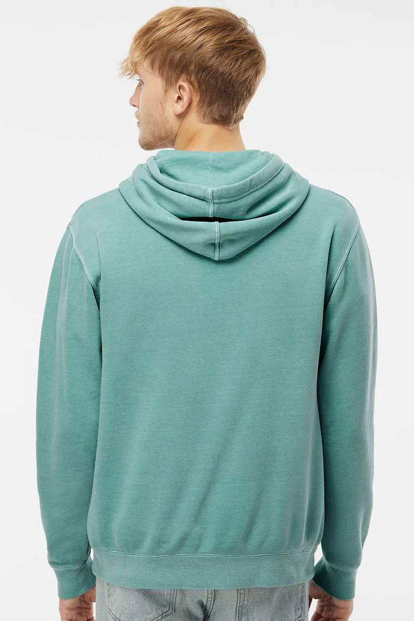 Independent Trading Company Mens Pigment Dyed Hooded Sweatshirt Hoodie w/ Pouch Pocket - Mint Green