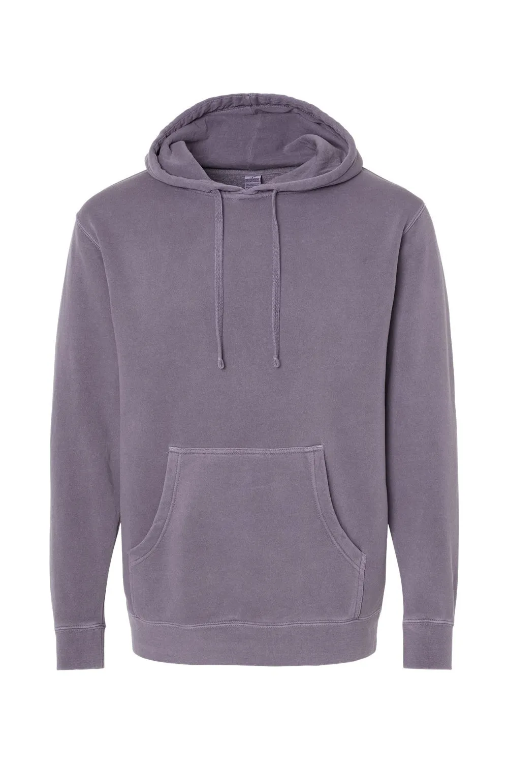Independent Trading Company Mens Pigment Dyed Hooded Sweatshirt Hoodie w/ Pouch Pocket - Plum Purple