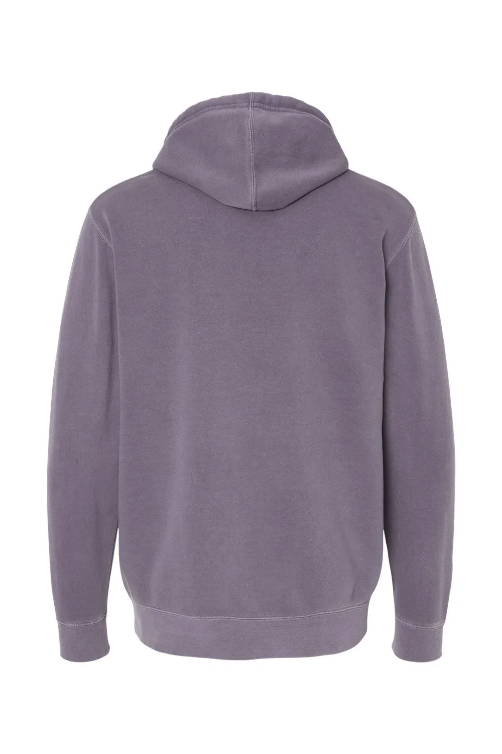 Independent Trading Company Mens Pigment Dyed Hooded Sweatshirt Hoodie w/ Pouch Pocket - Plum Purple