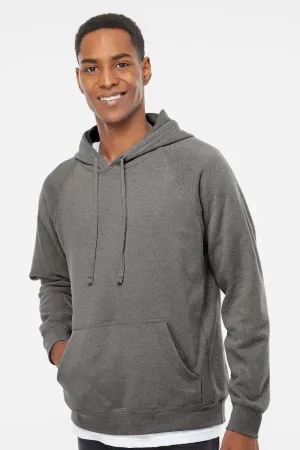 Independent Trading Company Mens Special Blend Raglan Hooded Sweatshirt Hoodie w/ Pouch Pocket - Nickel Grey