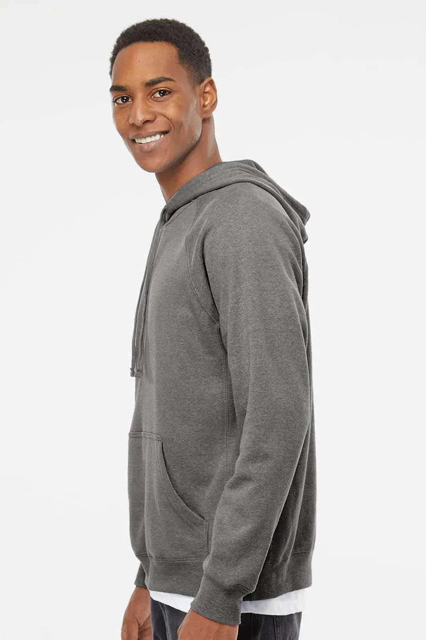 Independent Trading Company Mens Special Blend Raglan Hooded Sweatshirt Hoodie w/ Pouch Pocket - Nickel Grey