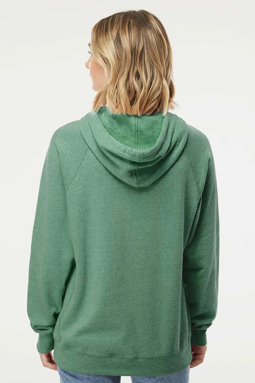 Independent Trading Company Mens Special Blend Raglan Hooded Sweatshirt Hoodie w/ Pouch Pocket - Sea Green