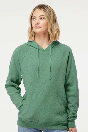 Independent Trading Company Mens Special Blend Raglan Hooded Sweatshirt Hoodie w/ Pouch Pocket - Sea Green
