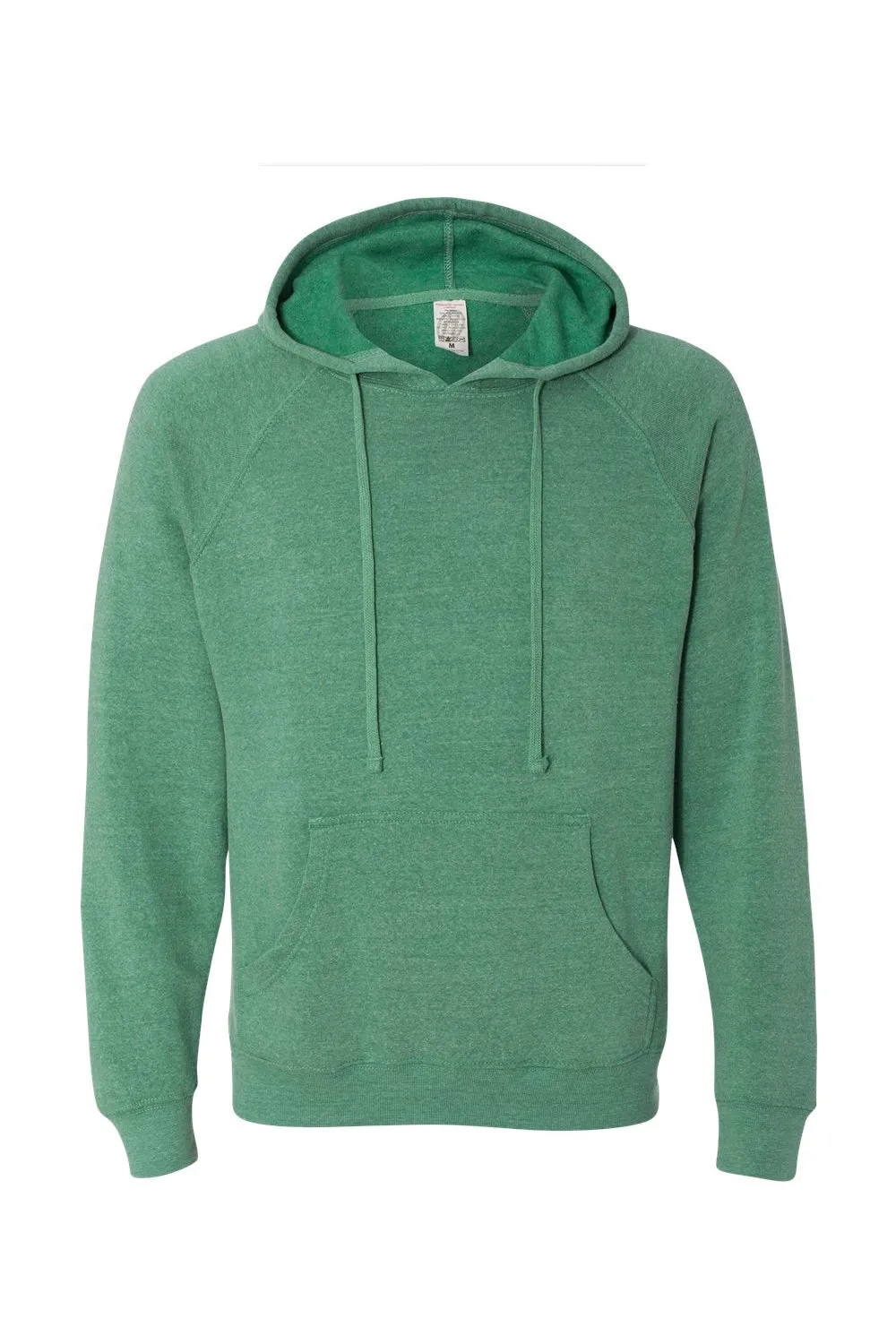 Independent Trading Company Mens Special Blend Raglan Hooded Sweatshirt Hoodie w/ Pouch Pocket - Sea Green