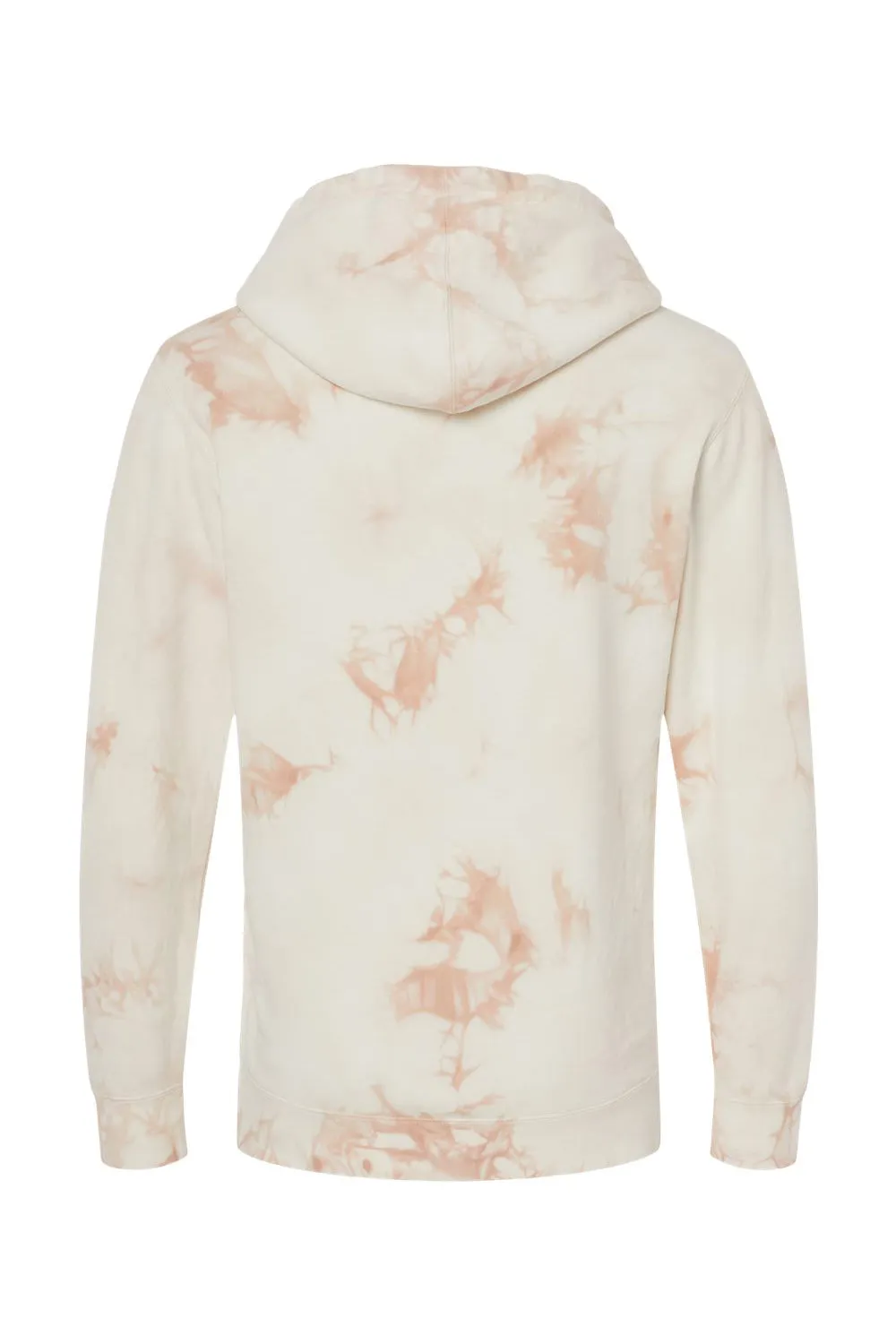 Independent Trading Company Mens Tie-Dye Hooded Sweatshirt Hoodie w/ Pouch Pocket - Dusty Pink