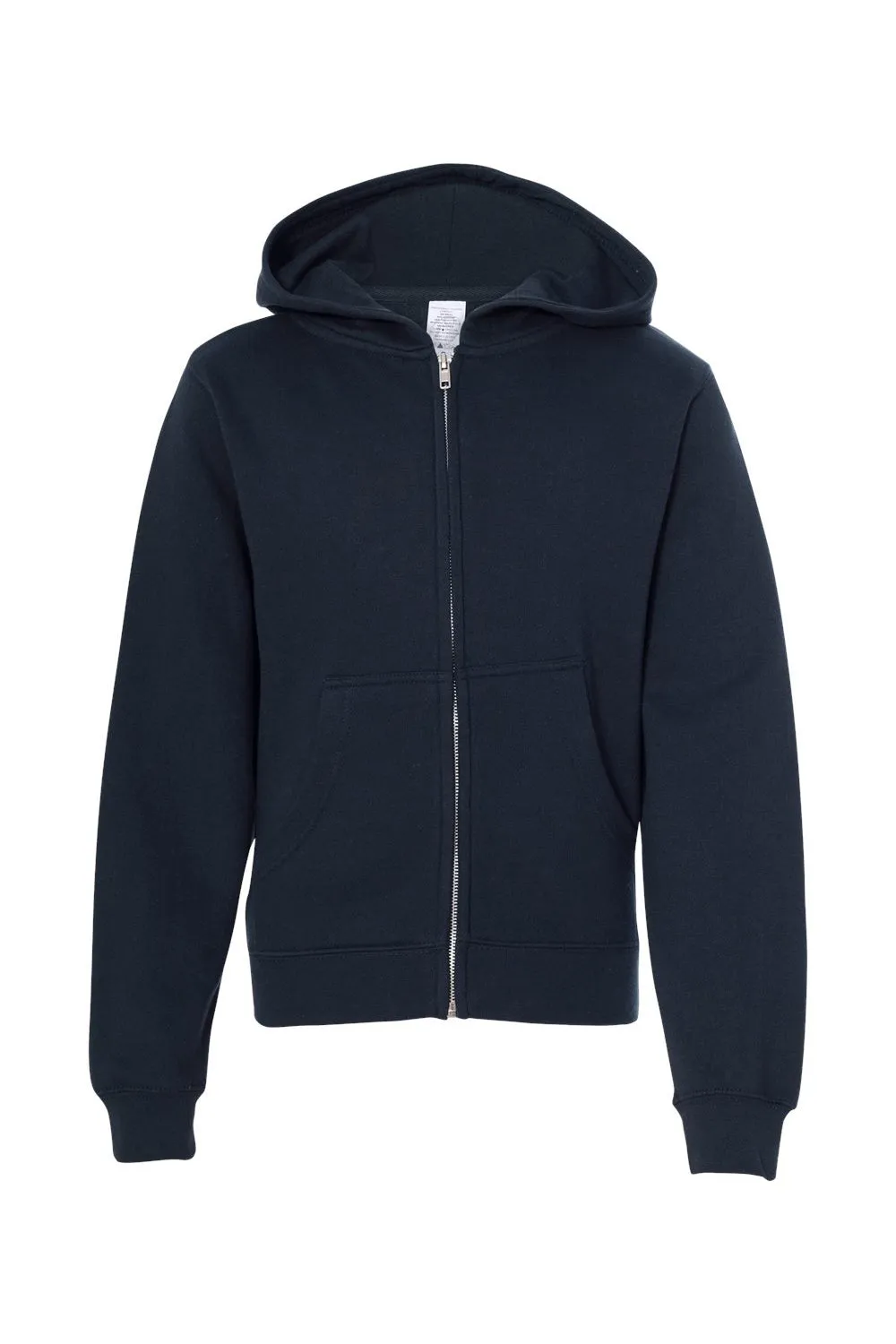Independent Trading Company Youth Full Zip Hooded Sweatshirt Hoodie w/ Pockets - Navy Blue