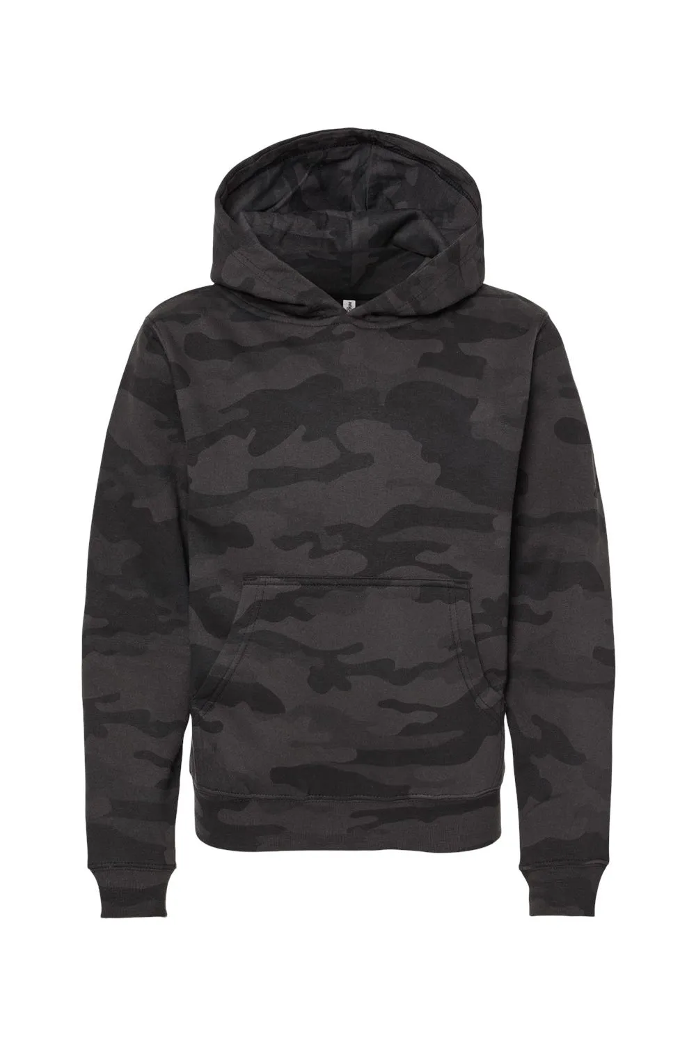 Independent Trading Company Youth Hooded Sweatshirt Hoodie w/ Pouch Pocket - Black Camo