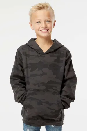 Independent Trading Company Youth Hooded Sweatshirt Hoodie w/ Pouch Pocket - Black Camo