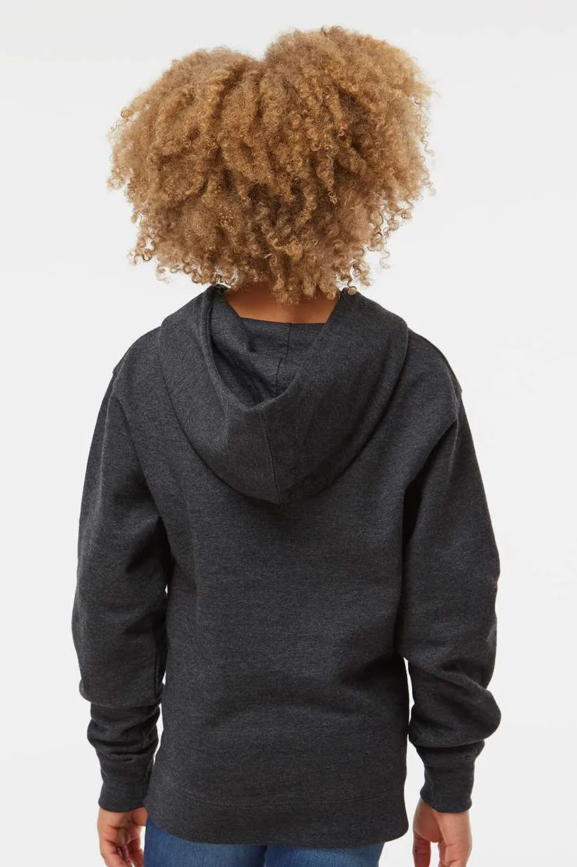 Independent Trading Company Youth Hooded Sweatshirt Hoodie w/ Pouch Pocket - Heather Charcoal Grey