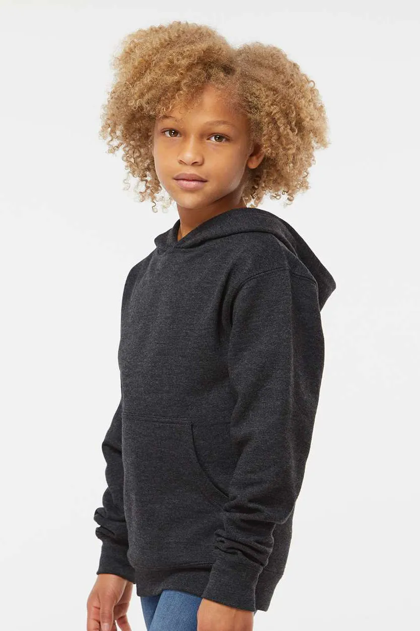 Independent Trading Company Youth Hooded Sweatshirt Hoodie w/ Pouch Pocket - Heather Charcoal Grey
