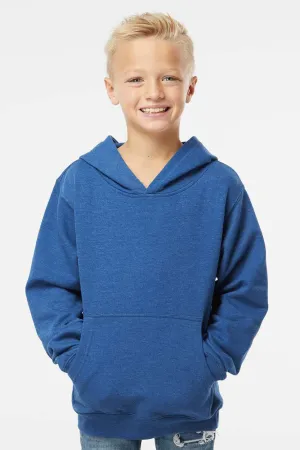 Independent Trading Company Youth Hooded Sweatshirt Hoodie w/ Pouch Pocket - Heather Royal Blue