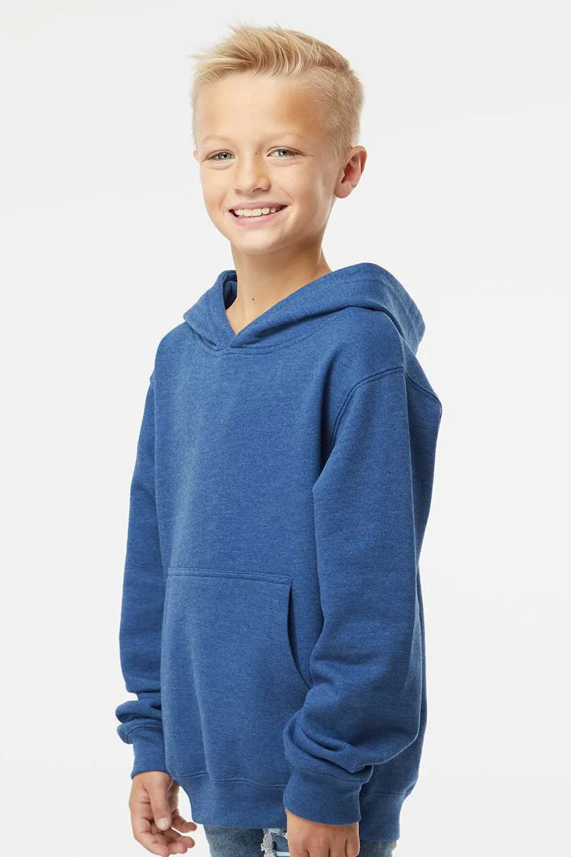 Independent Trading Company Youth Hooded Sweatshirt Hoodie w/ Pouch Pocket - Heather Royal Blue