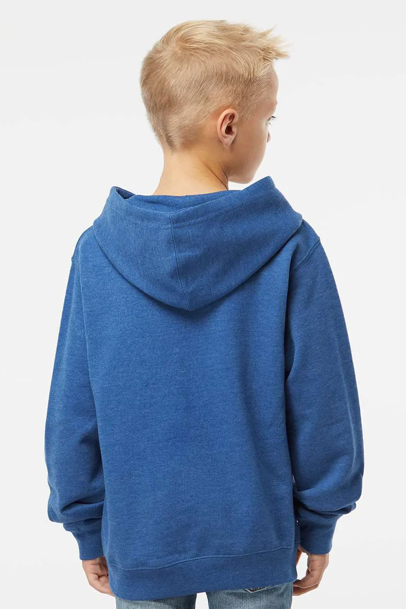 Independent Trading Company Youth Hooded Sweatshirt Hoodie w/ Pouch Pocket - Heather Royal Blue