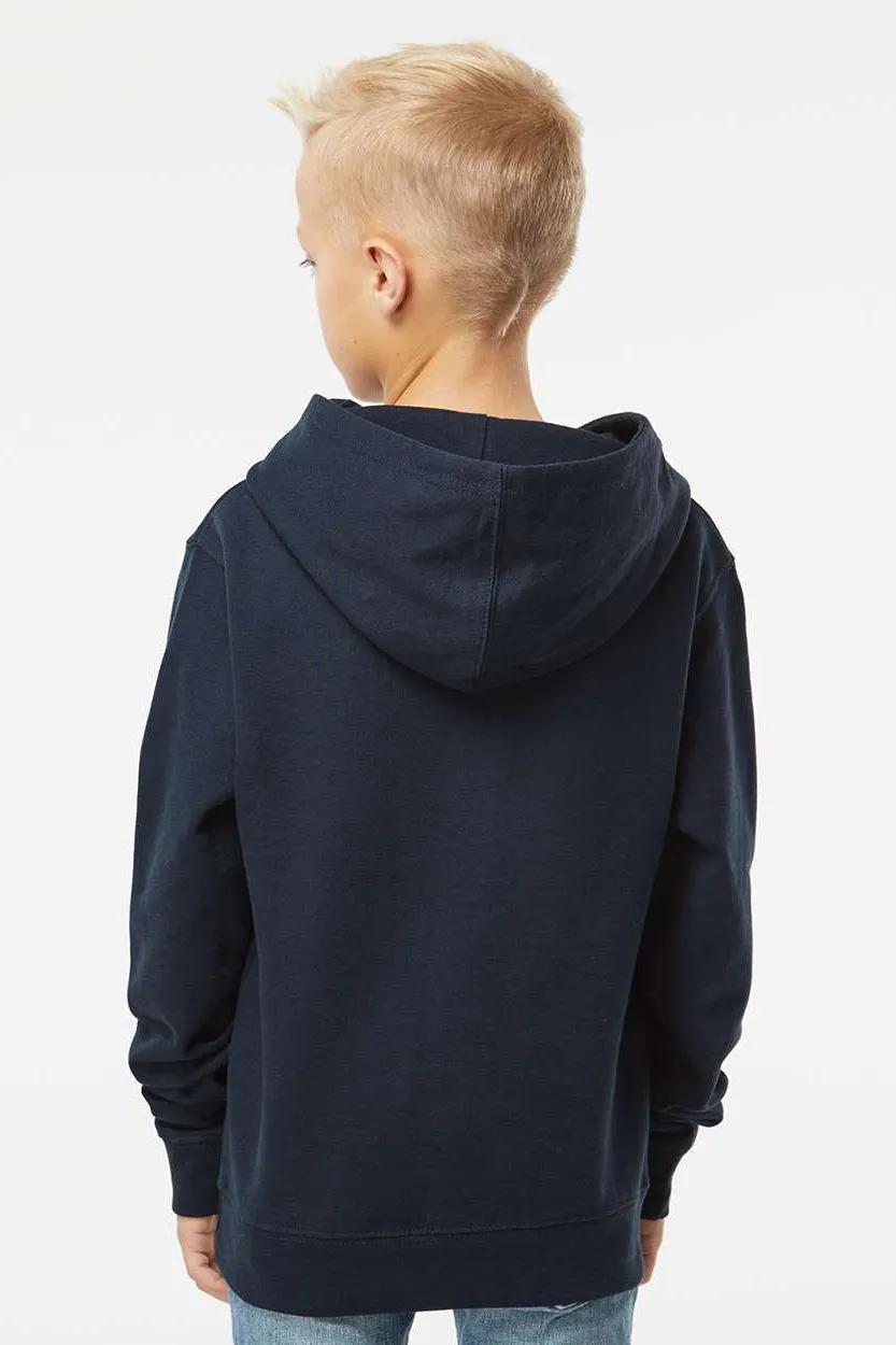 Independent Trading Company Youth Hooded Sweatshirt Hoodie w/ Pouch Pocket - Navy Blue