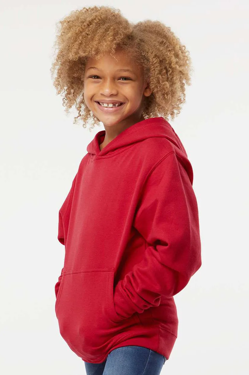 Independent Trading Company Youth Hooded Sweatshirt Hoodie w/ Pouch Pocket - Red