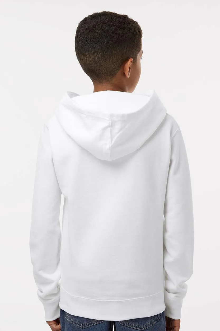Independent Trading Company Youth Hooded Sweatshirt Hoodie w/ Pouch Pocket - White