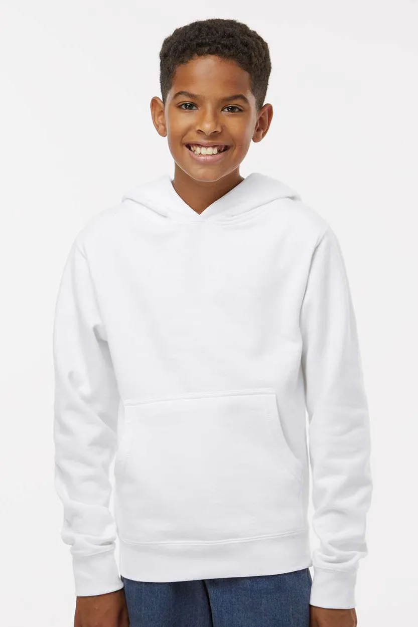 Independent Trading Company Youth Hooded Sweatshirt Hoodie w/ Pouch Pocket - White