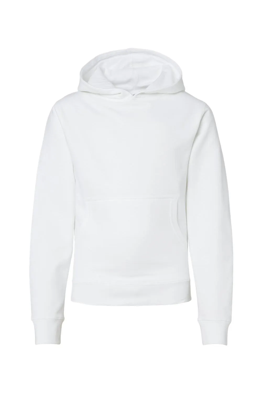 Independent Trading Company Youth Hooded Sweatshirt Hoodie w/ Pouch Pocket - White
