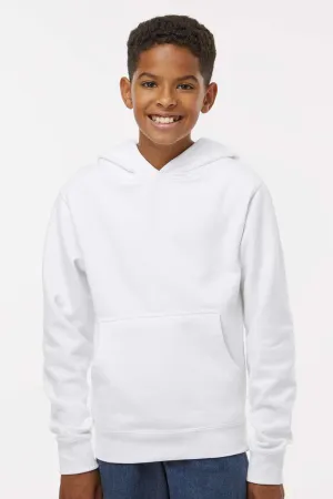 Independent Trading Company Youth Hooded Sweatshirt Hoodie w/ Pouch Pocket - White