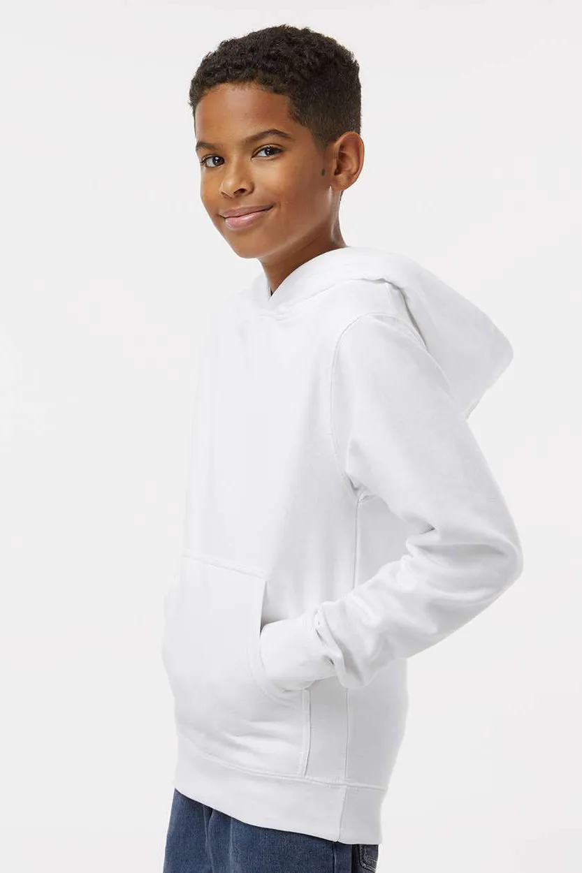 Independent Trading Company Youth Hooded Sweatshirt Hoodie w/ Pouch Pocket - White