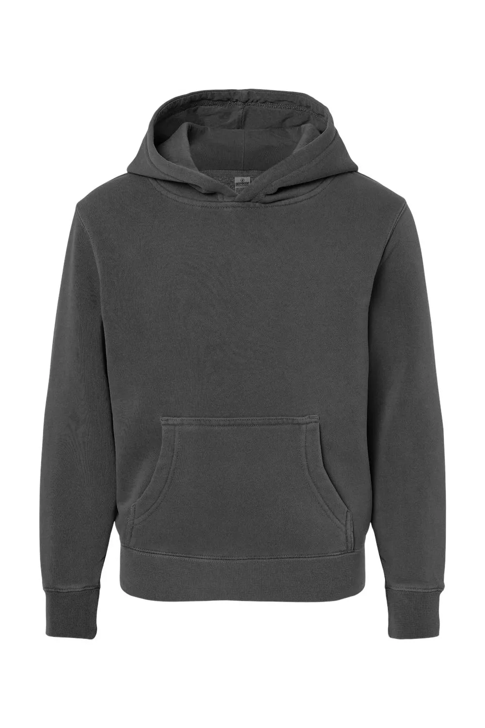 Independent Trading Company Youth Pigment Dyed Hooded Sweatshirt Hoodie w/ Pouch Pocket - Black