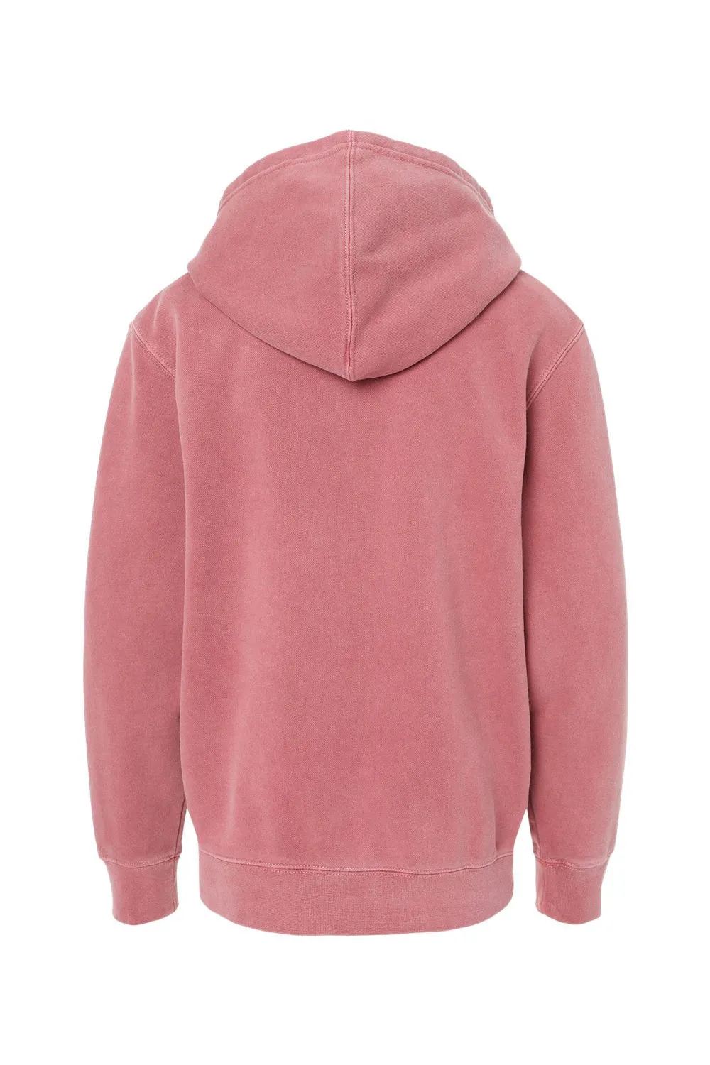 Independent Trading Company Youth Pigment Dyed Hooded Sweatshirt Hoodie w/ Pouch Pocket - Maroon
