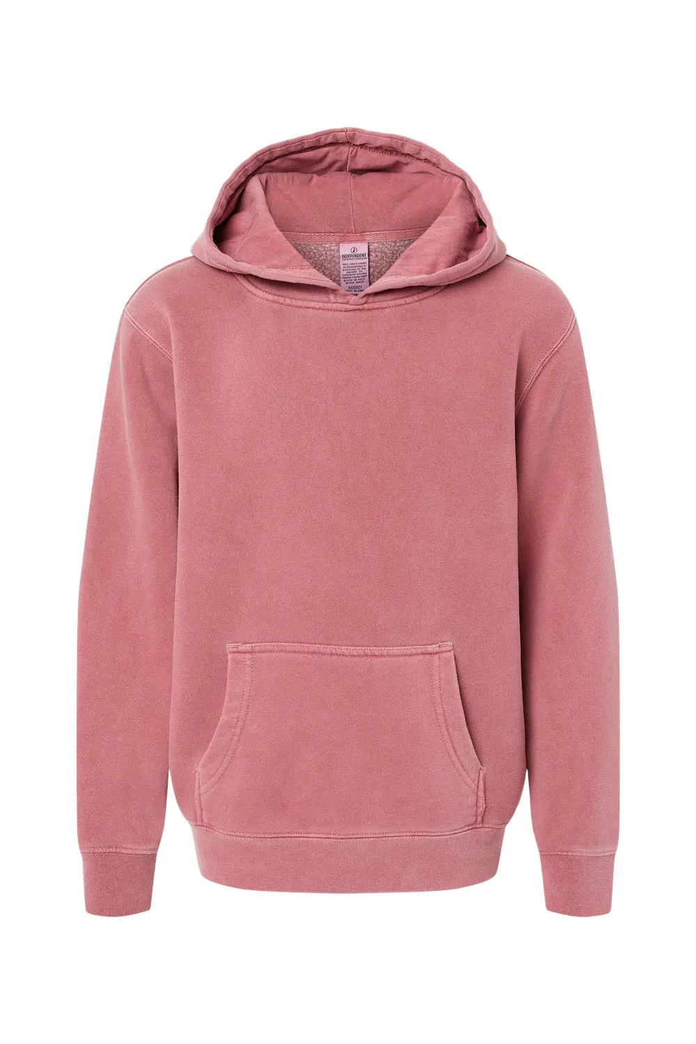 Independent Trading Company Youth Pigment Dyed Hooded Sweatshirt Hoodie w/ Pouch Pocket - Maroon