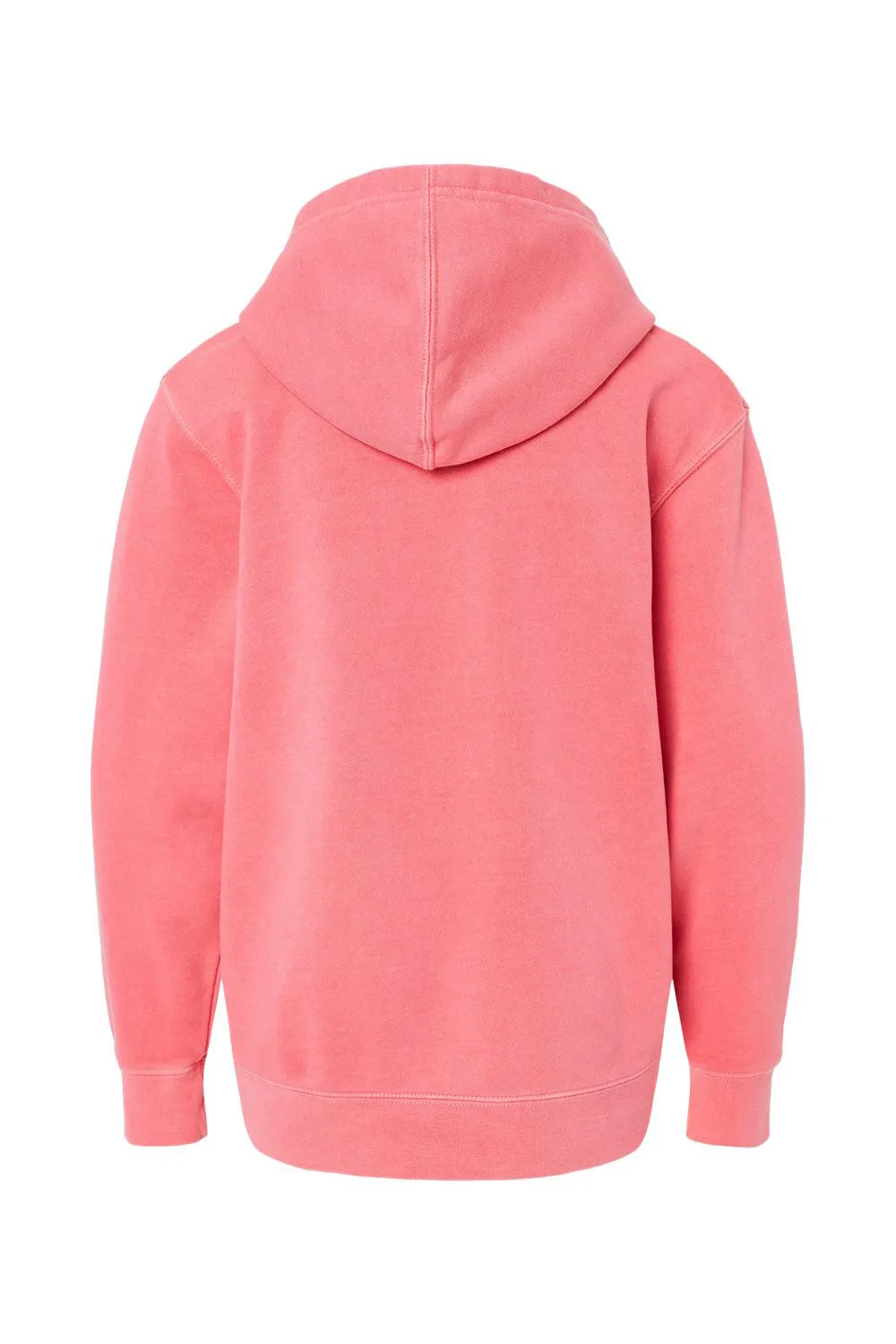 Independent Trading Company Youth Pigment Dyed Hooded Sweatshirt Hoodie w/ Pouch Pocket - Pink