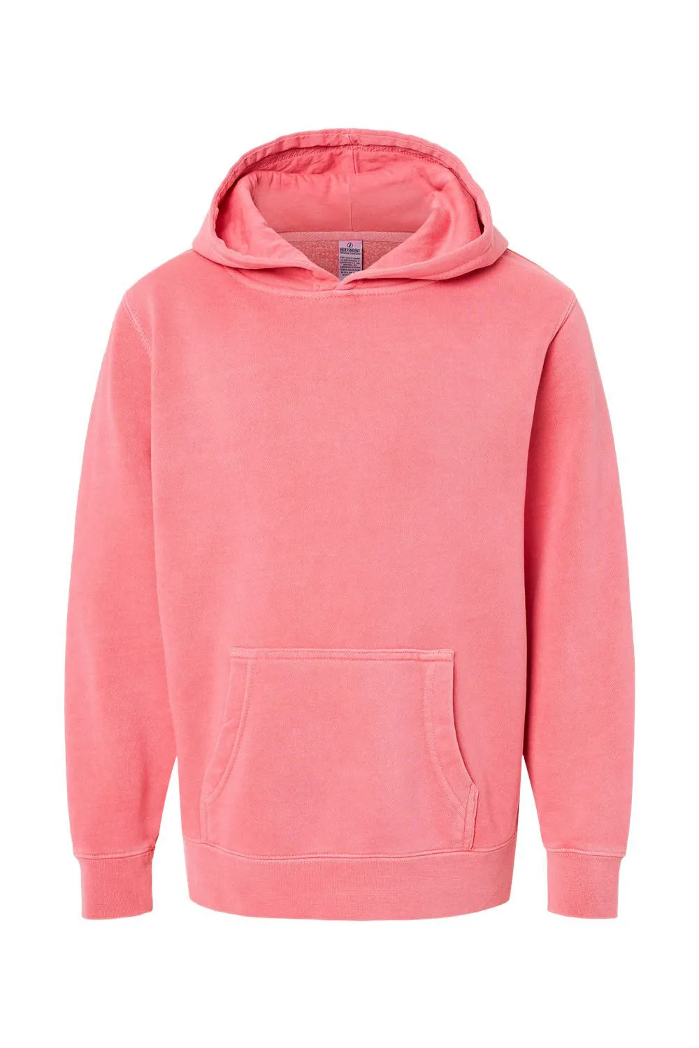 Independent Trading Company Youth Pigment Dyed Hooded Sweatshirt Hoodie w/ Pouch Pocket - Pink