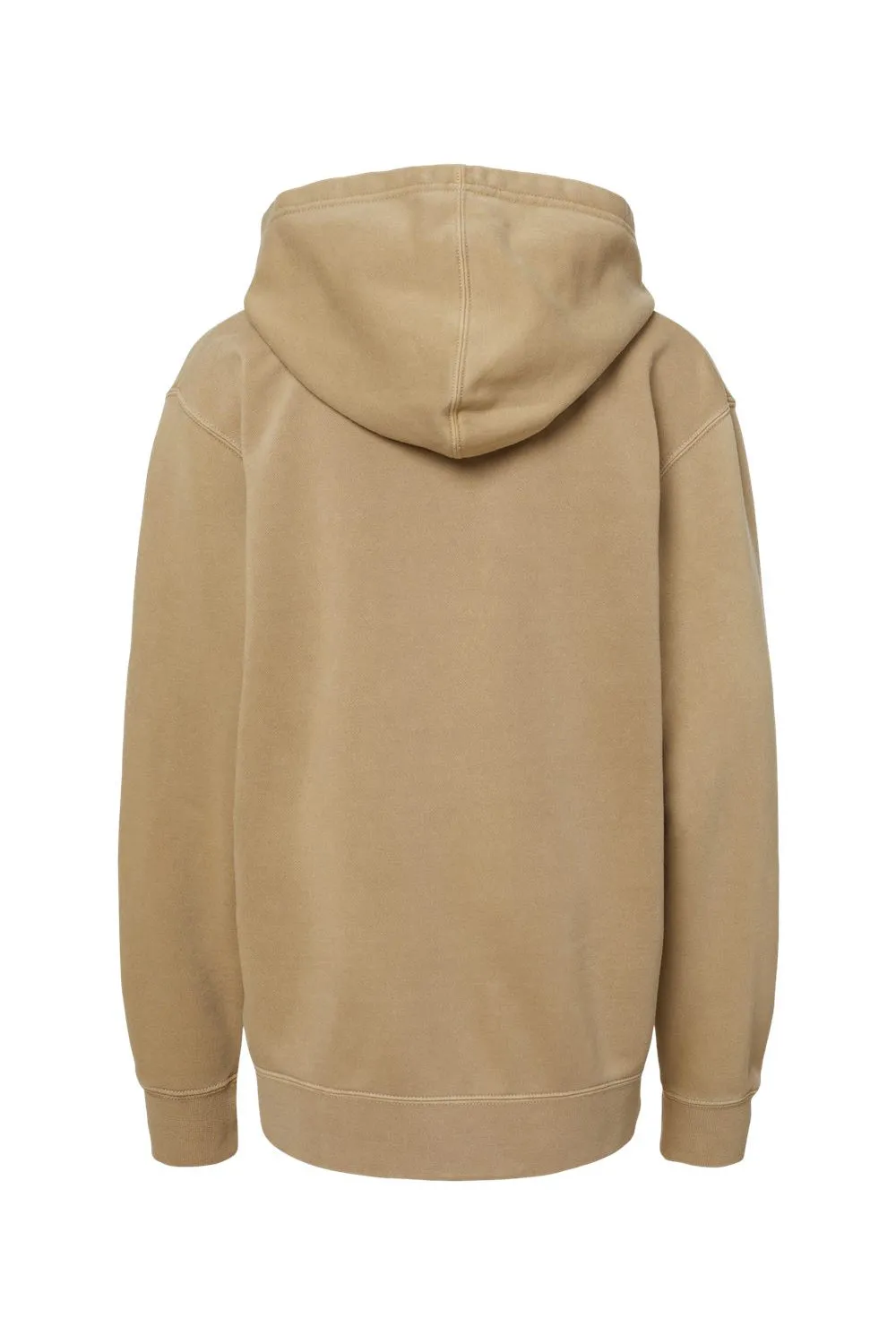 Independent Trading Company Youth Pigment Dyed Hooded Sweatshirt Hoodie w/ Pouch Pocket - Sandstone Brown
