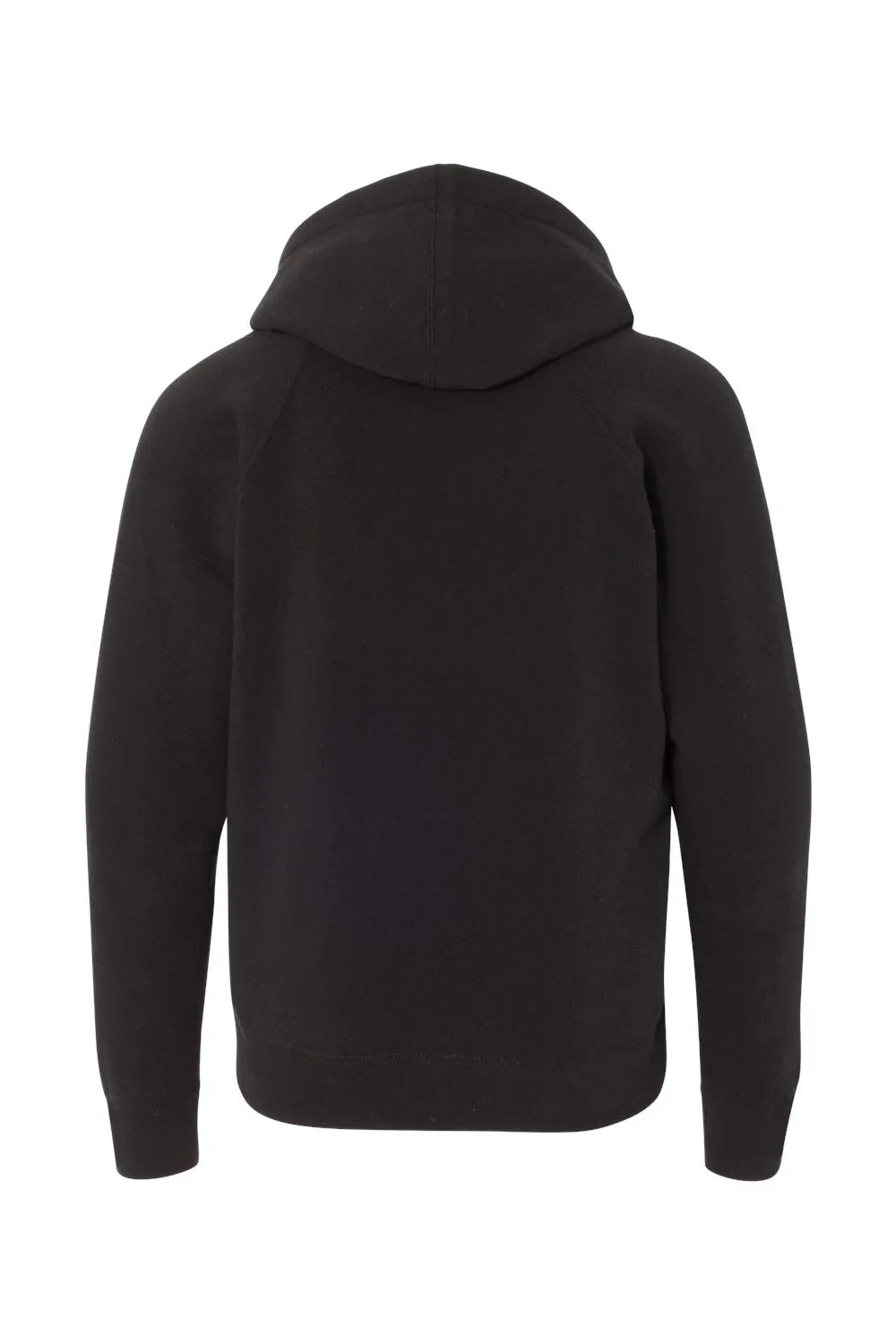 Independent Trading Company Youth Special Blend Raglan Hooded Sweatshirt Hoodie w/ Pouch Pocket - Black
