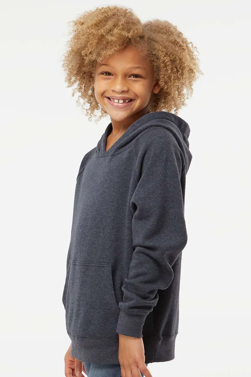 Independent Trading Company Youth Special Blend Raglan Hooded Sweatshirt Hoodie w/ Pouch Pocket - Midnight Navy Blue