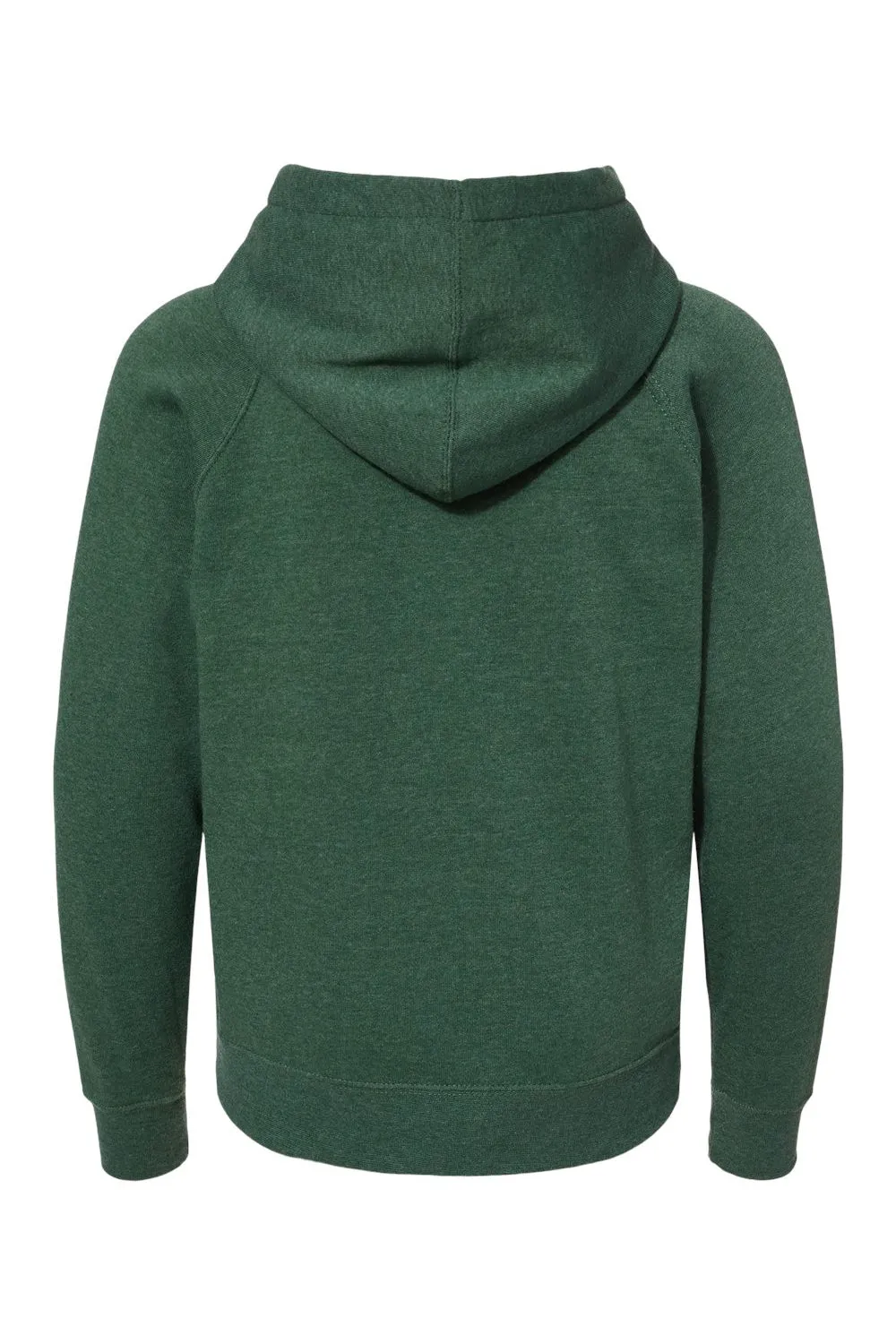 Independent Trading Company Youth Special Blend Raglan Hooded Sweatshirt Hoodie w/ Pouch Pocket - Moss Green